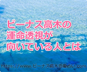 ビーナス高木の当たるスマホ占い「運命透視ビーナス高木」カテゴリー